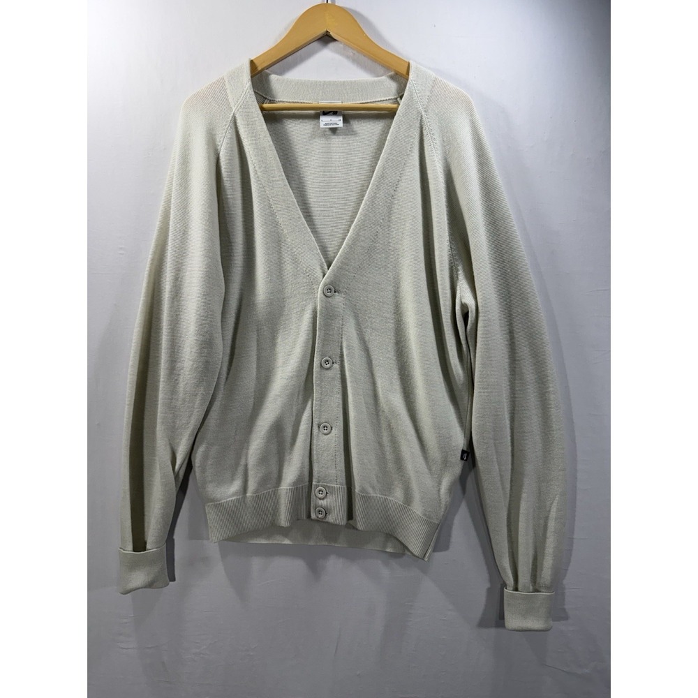 Nike SB Cardigan Sweater Mens Small Cream Beige Button Front Skate